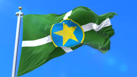 flag of jackson city, city of mississippi in united states of america - loop