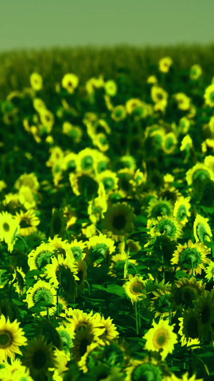Sunflowers growing in a field under sunlight in summer