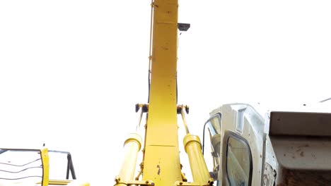 view of a excavator claw moving towards the camera