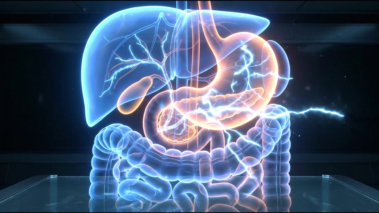 3D Holographic Animation of Human Digestive System Anatomy