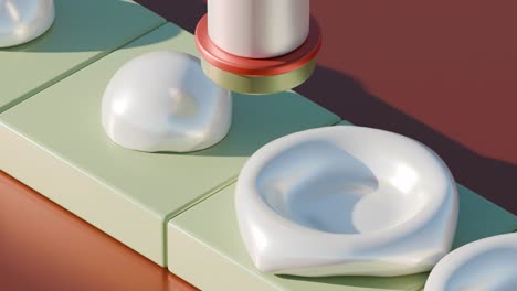 기하학적 모양과 실린더의 추상 3d 렌더링