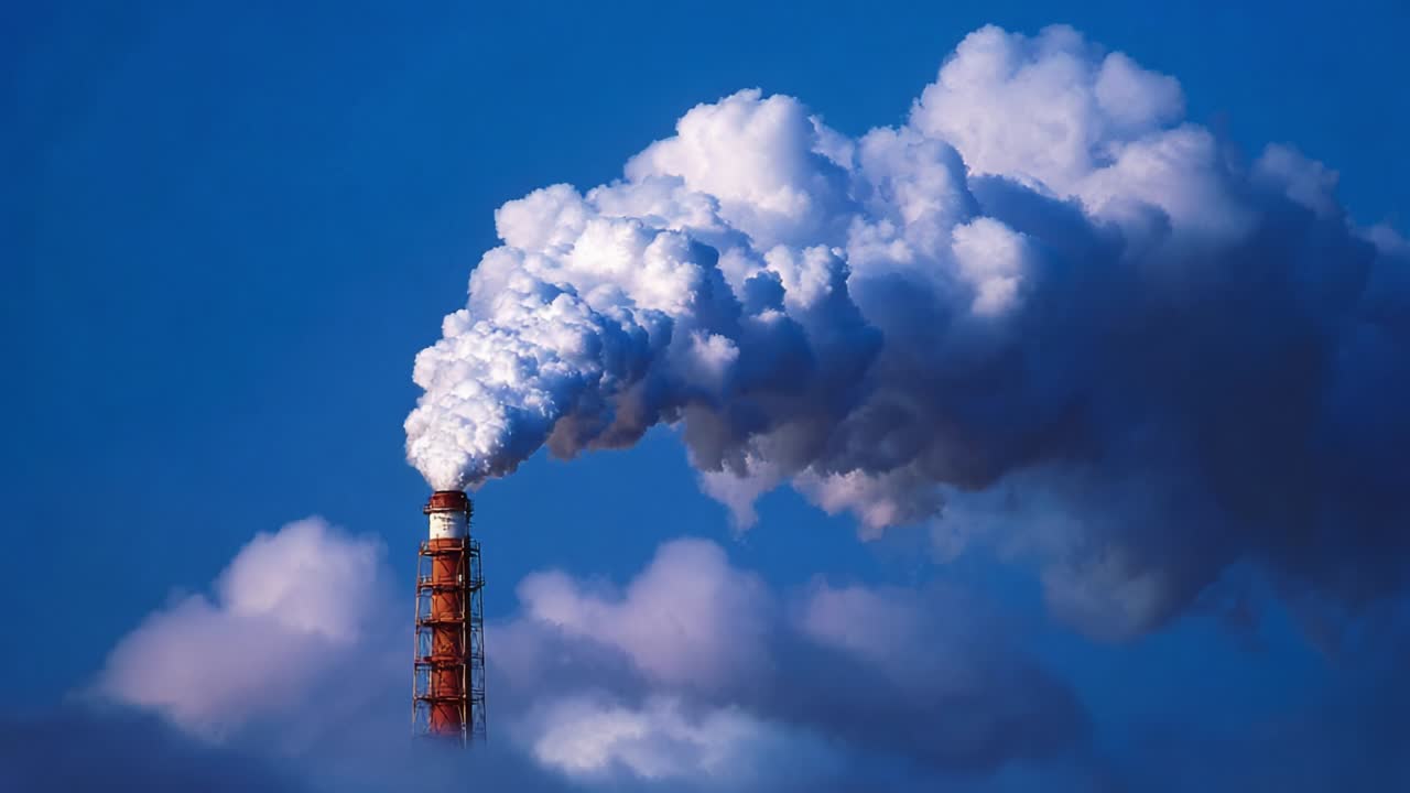 Industrial Smoke Stack Emitting Pollution