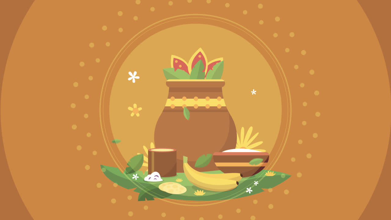 평평한 인디언 오넘 일러스트레이션의 애니메이션