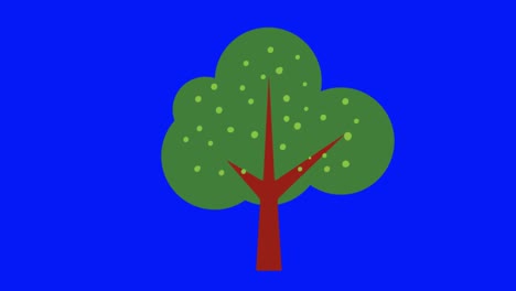 animation of a tree icon on a blue screen