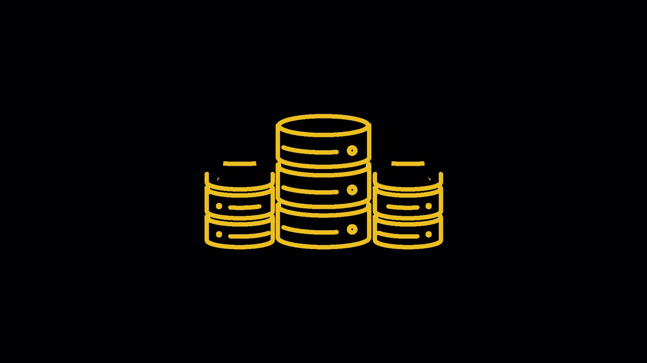 Animated Drawing of Multiple Database Server Icons