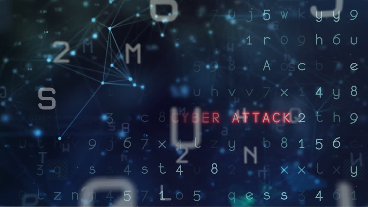 블랙 배경에 연결 네트워크와 데이터 처리의 애니메이션