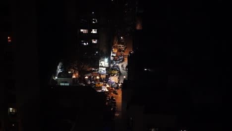 night view of a deserted street in india