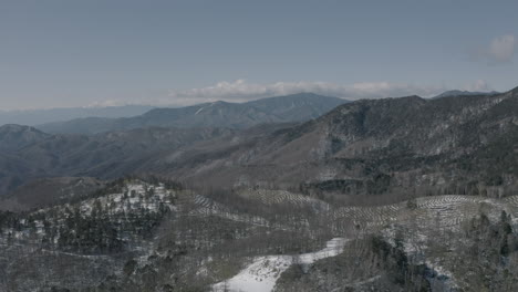 일본 겨울산 드론샷