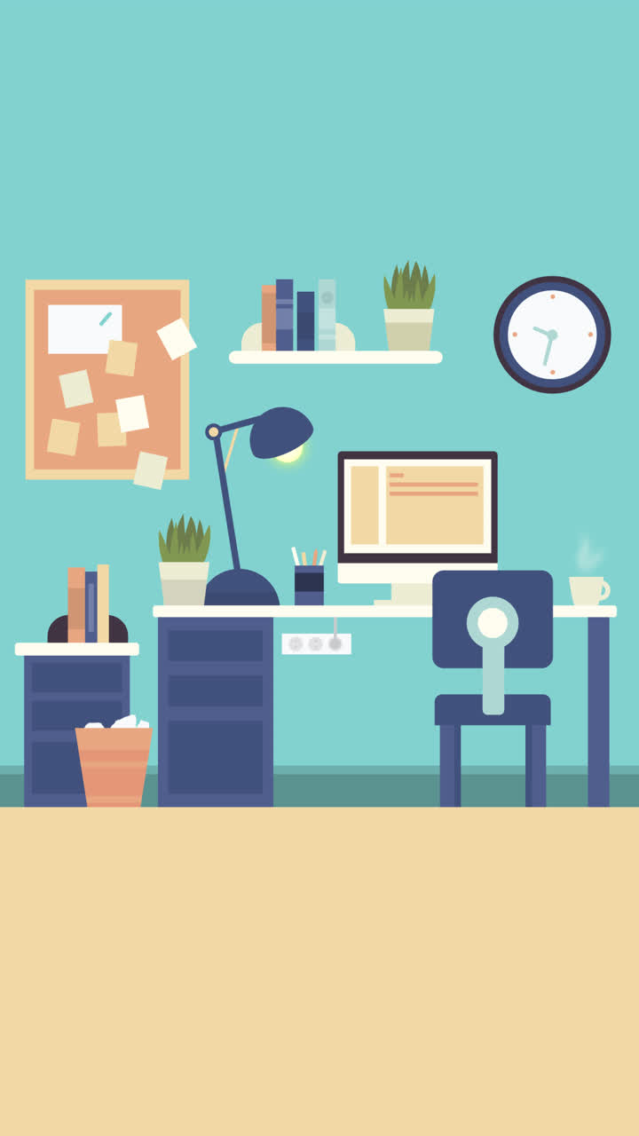 illustrazione moderna dell'ufficio a casa