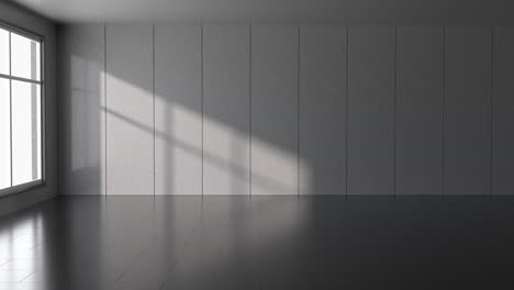 sunlight illuminate into the empty room, 3d rendering.