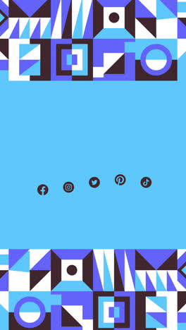 geometric pattern background with social media icons