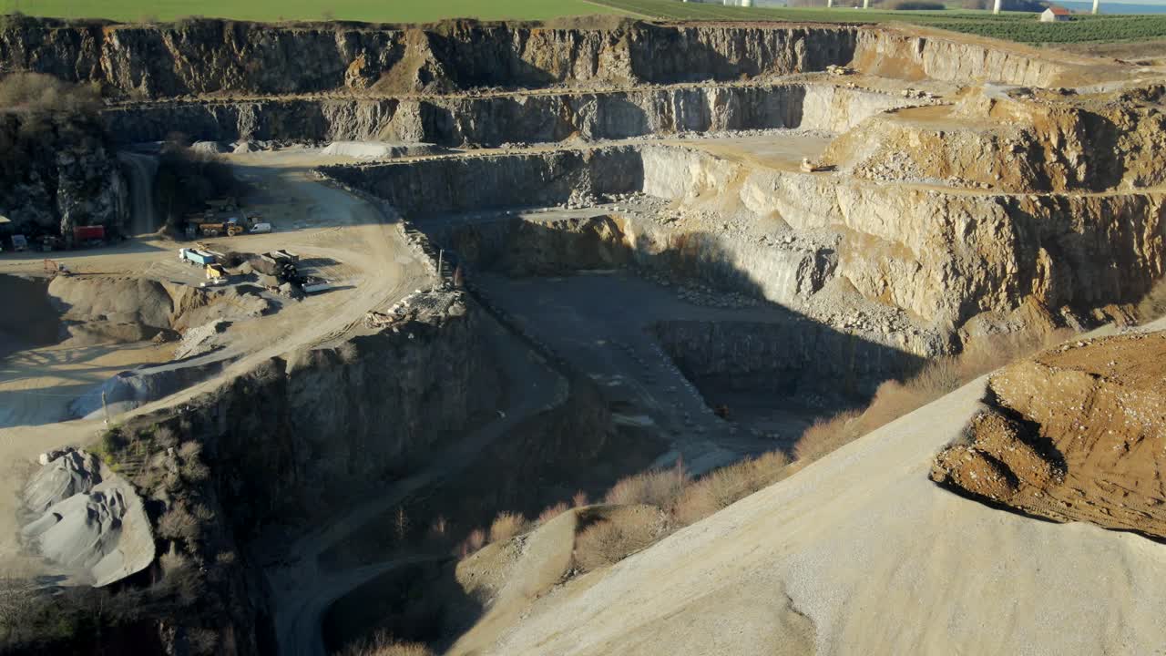 An Aerial Journey Through a Limestone Quarry: A Look at the Heavy Machinery and Methods in Germany