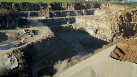 an aerial journey through a limestone quarry: a look at the heavy machinery and methods in germany