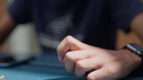 a man gestures with his hands expressing an intense conversation