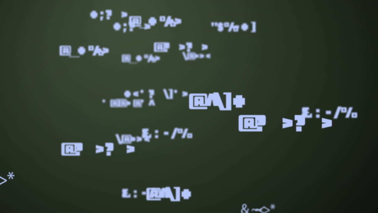 Animation of data processing over black background