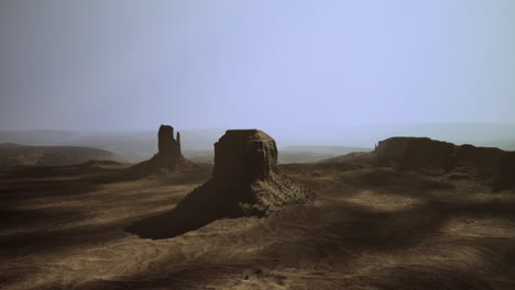 desert landscape with monument valley-like rock formations