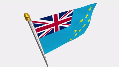 video de bucle de la bandera de tuvalu revoloteando en el viento, video en cámara lenta de 4k, con canal alfa