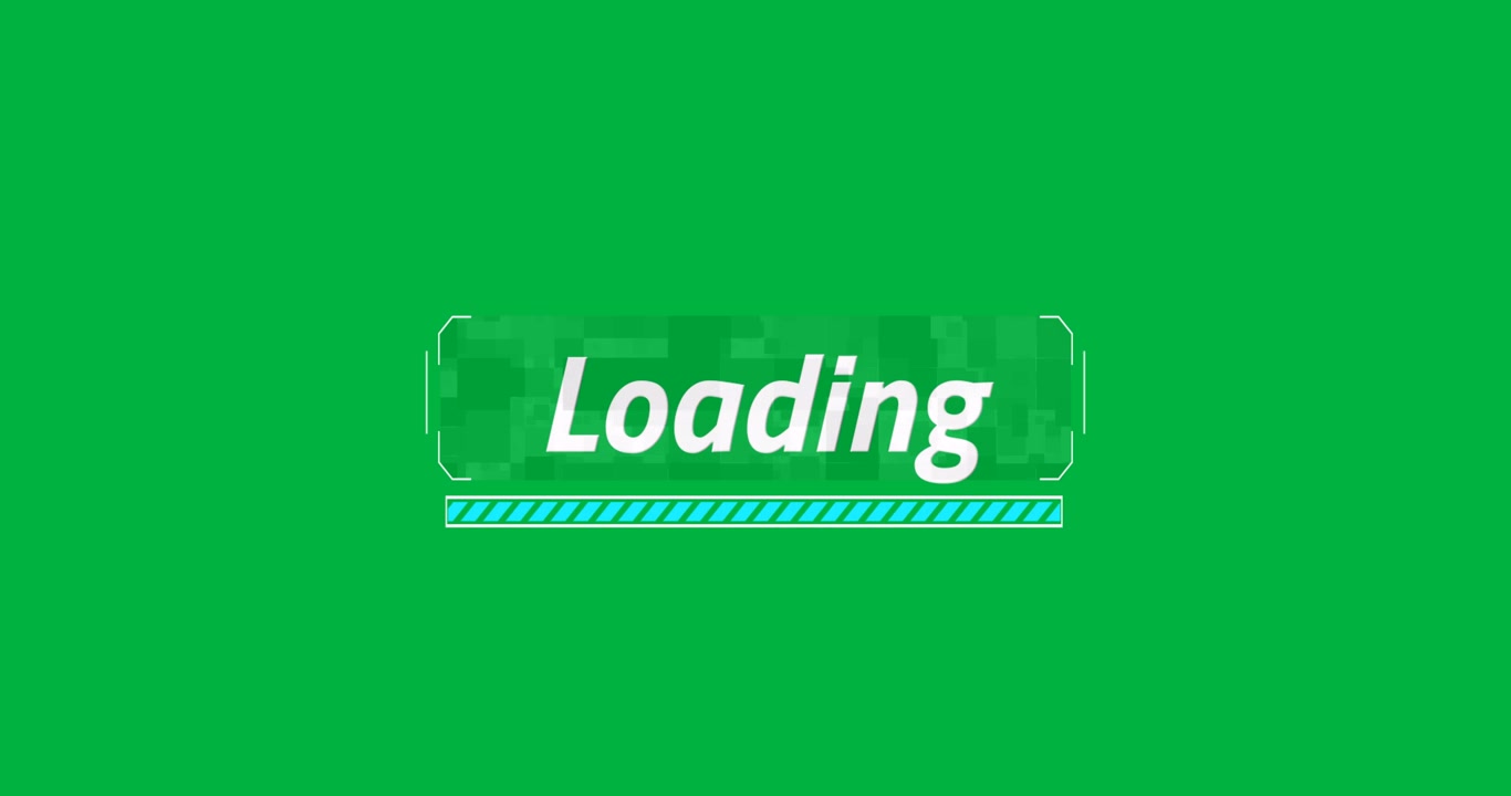 Digital Loading Bar Animation on Green Screen Background
