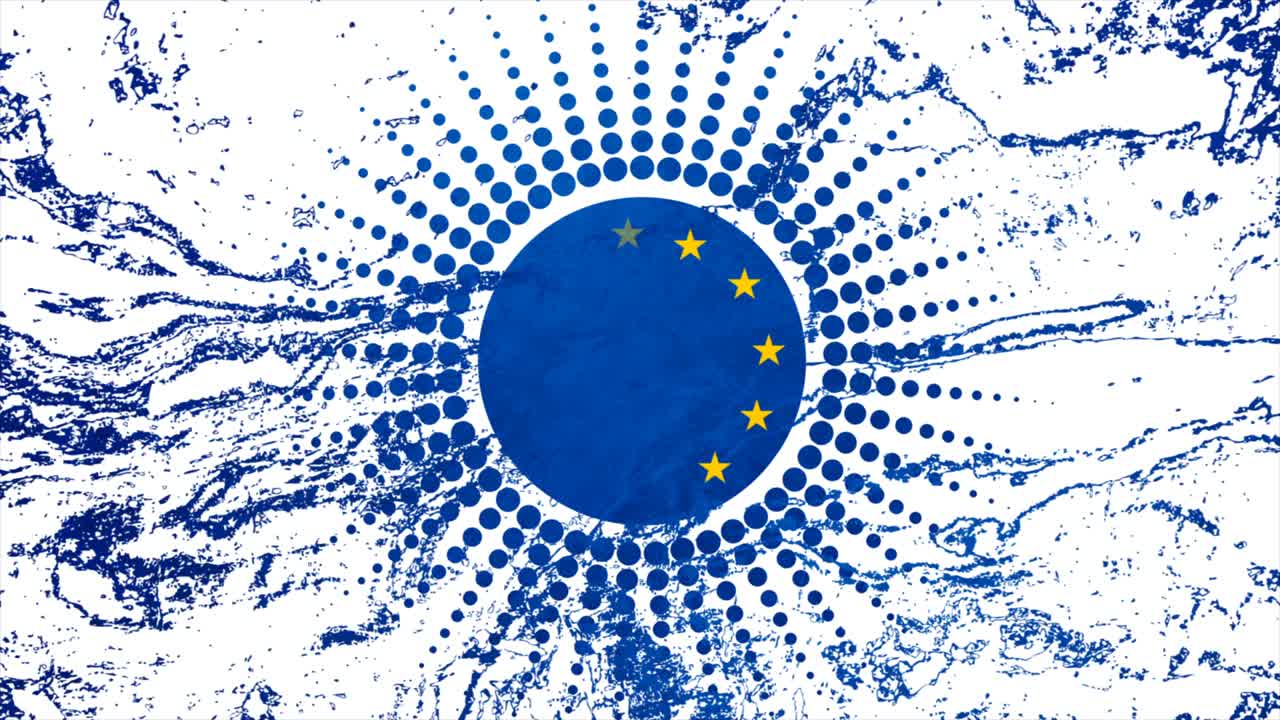 유럽 연합 개념 그룬지 발 모션 디자인