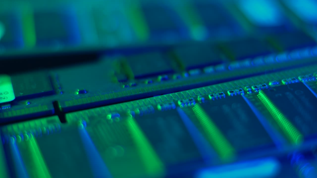 Computer RAM Memory Sticks, Macro Close Up