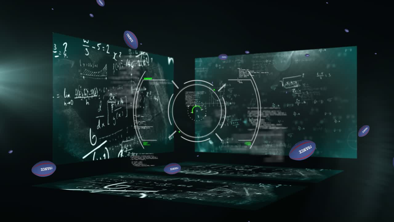 Animation of network of connections with working on laptop