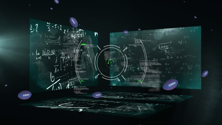 Animation of network of connections with working on laptop