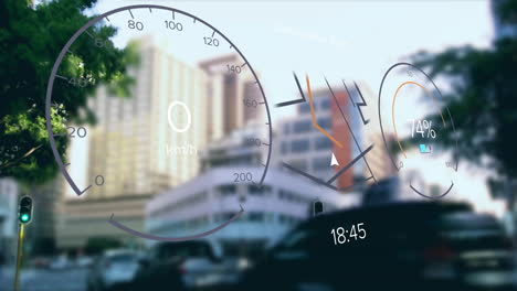 Animation-of-electric-car-dashboard-over-city