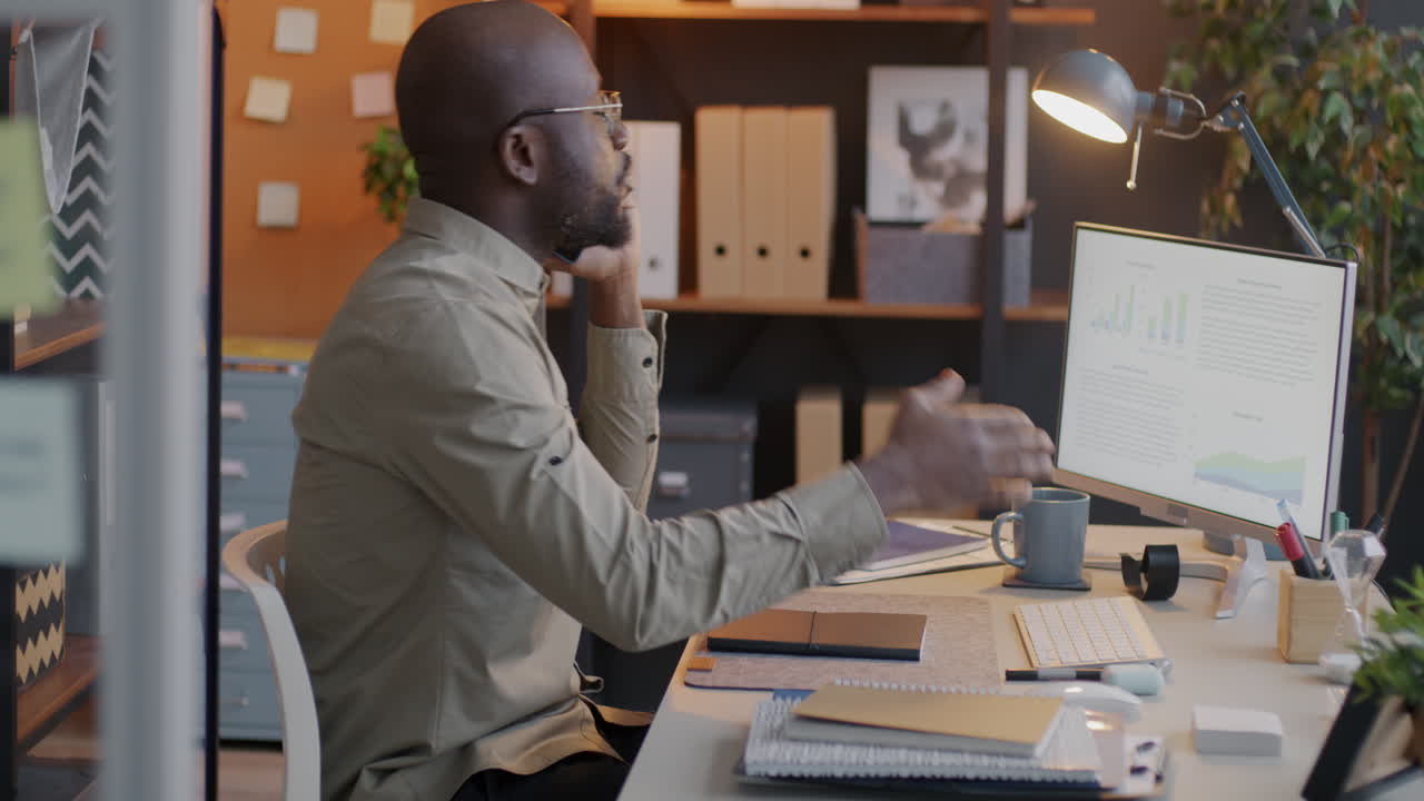 Businessman Working on Computer
