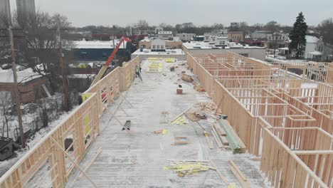 building in process, framing walls