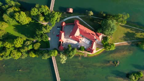 picturesque 4k drone footage of castle otočec in beautiful sunny light