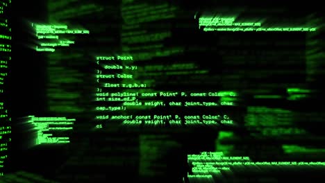 animación digital de múltiples pantallas con procesamiento de datos contra un fondo negro