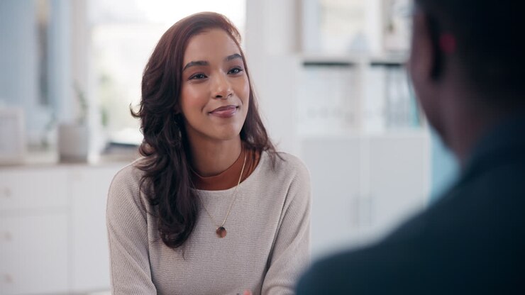 Professional woman in conversation