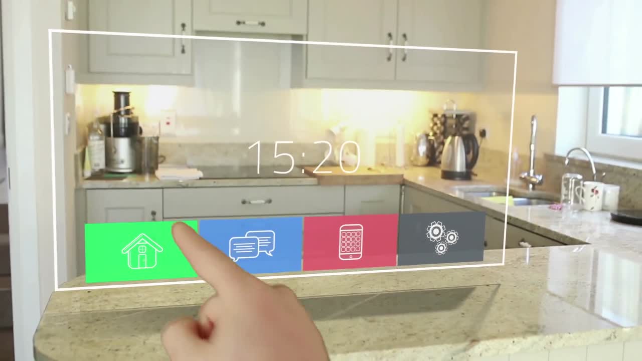 manos usando la interfaz de tecnología futurista