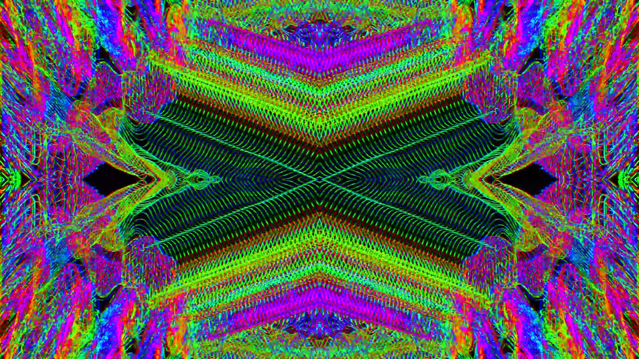 elementos retrofuturistas abstractos y vibrantes