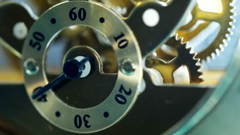 rolling wheels inside a clock mechanism