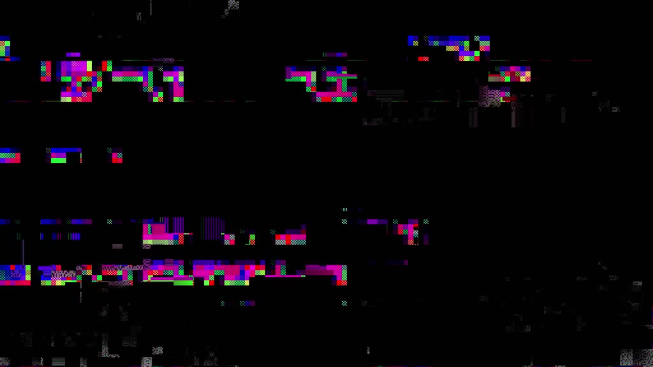 4k loop animation of no signal old vintage tv static color noise glitch error video damage bad