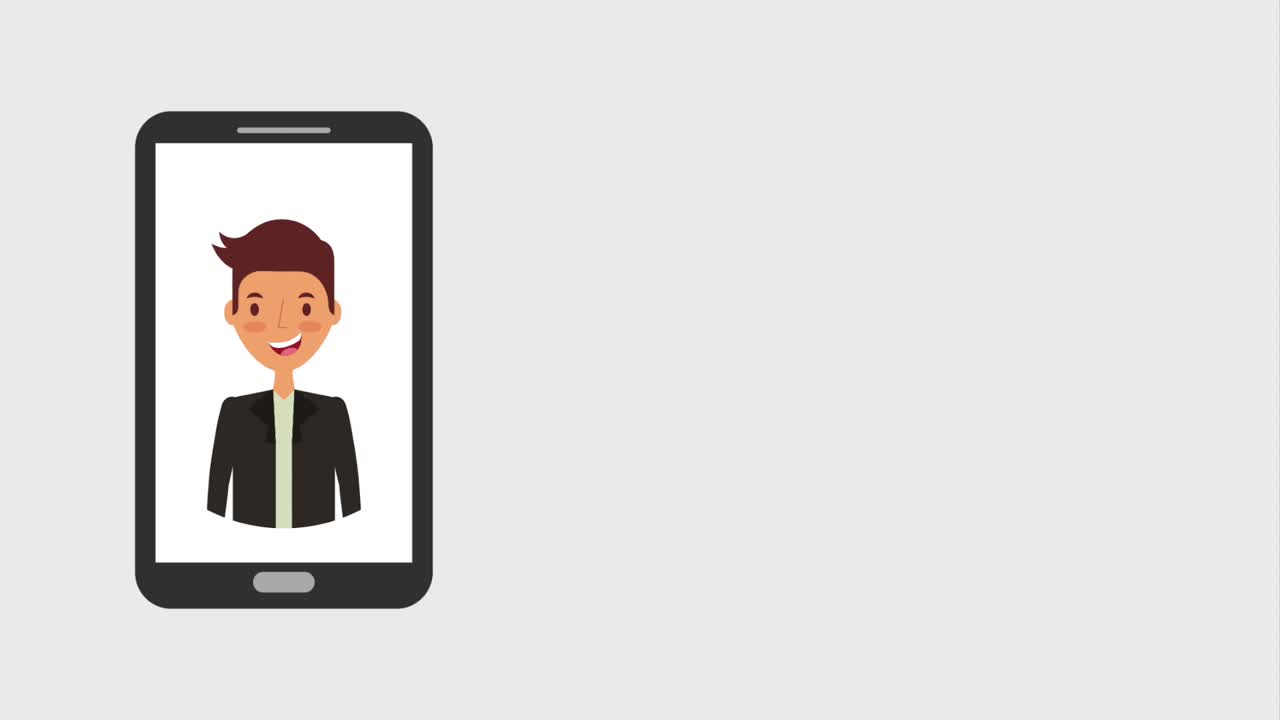 손 터치 디스플레이 스마트폰 아바타 화면 애니메이션