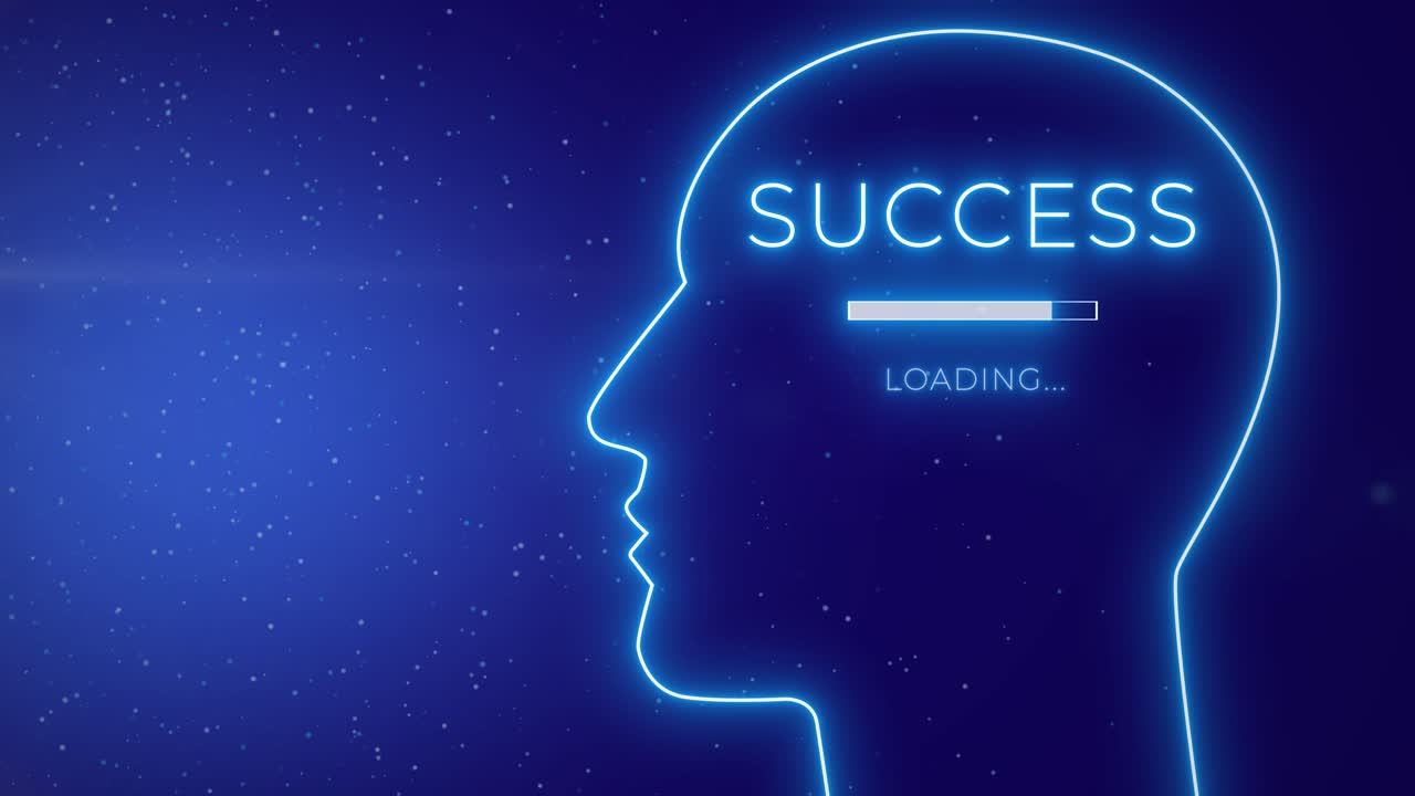 Man Of Ambition - Human Head Outline With Success-driven Mindset. graphic background