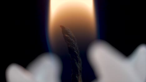 close-up of a burning candle