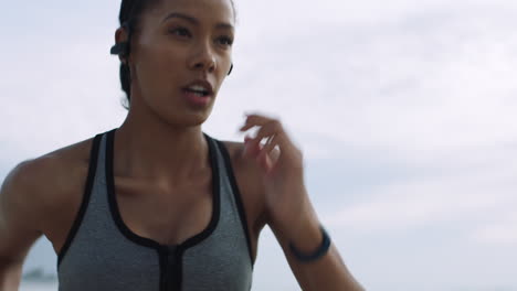 Woman,-face-or-running-with-music-earphones