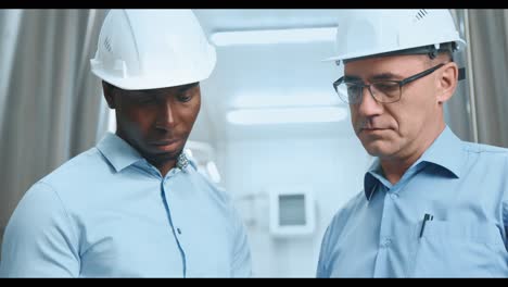 two engineers in discussion