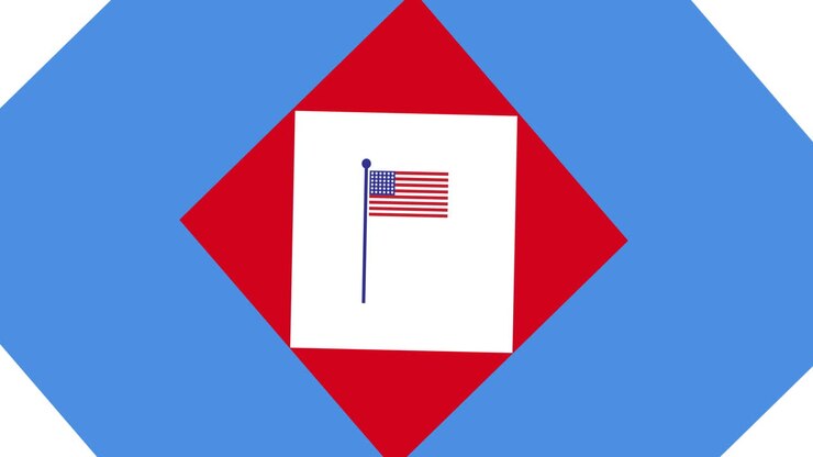 Animation of red, white and blue american flag colours