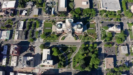 aerial shot of the idaho state capitol in boise