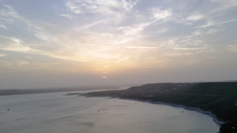 Sunset-on-lake-affected-by-African-dust