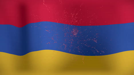 animation of fireworks over flag of armenia