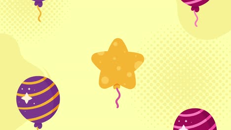 colorful balloons and stars pattern