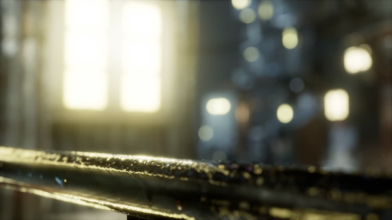 밤에 비가 내리는 도시 거리