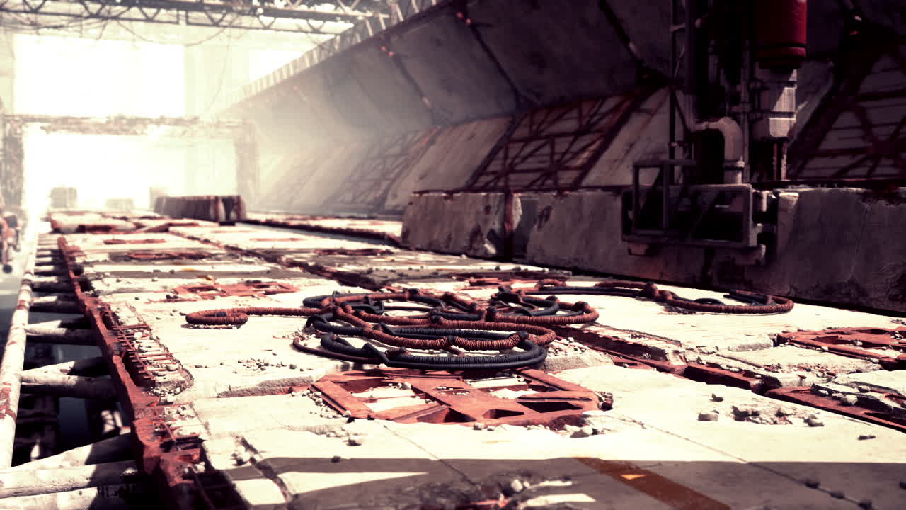 Abandoned old oil terminal reveals remnants of industrial activity and decay