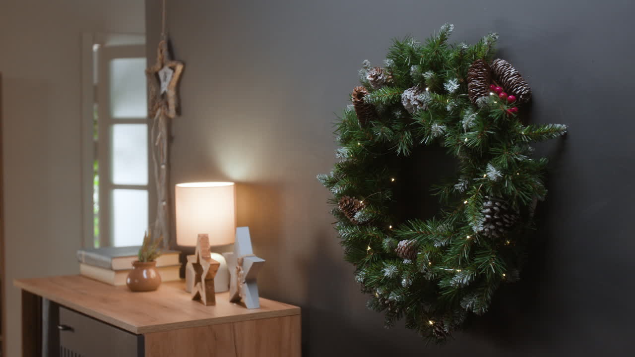 Christmas wreath on wall