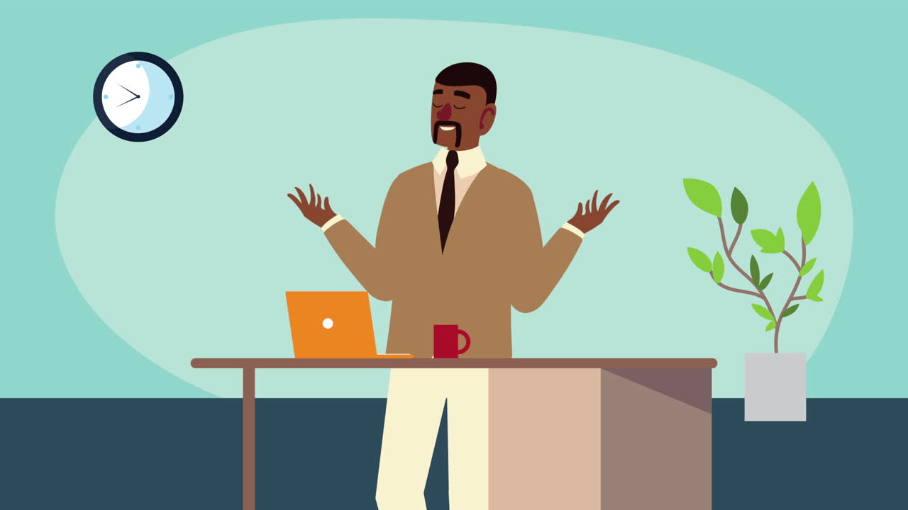 afro elegant buisnessman worker in the office